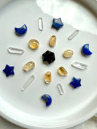 Crystal grid with Mini Lapis Lazuli crescent moons and stars for intuition and clarity