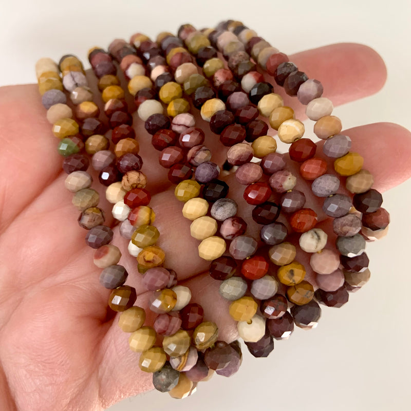 Faceted Mookaite Beaded Bracelet