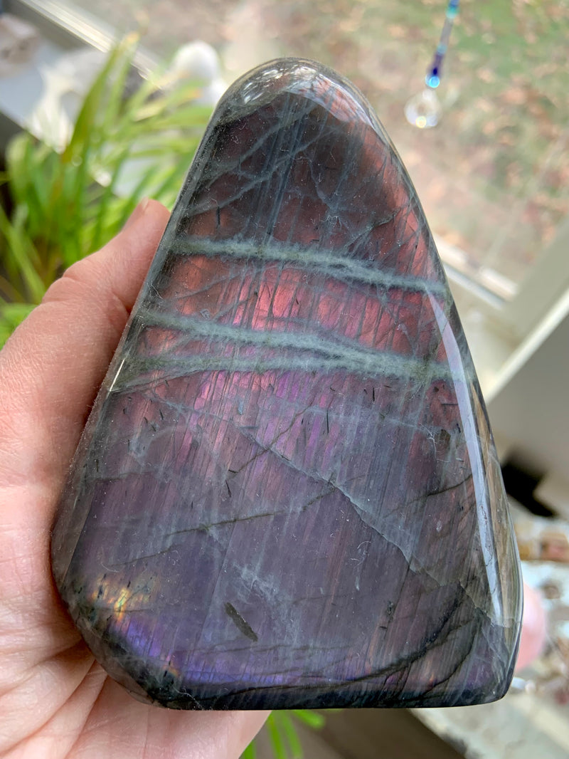 Pink and Purple Labradorite Freeform Tower