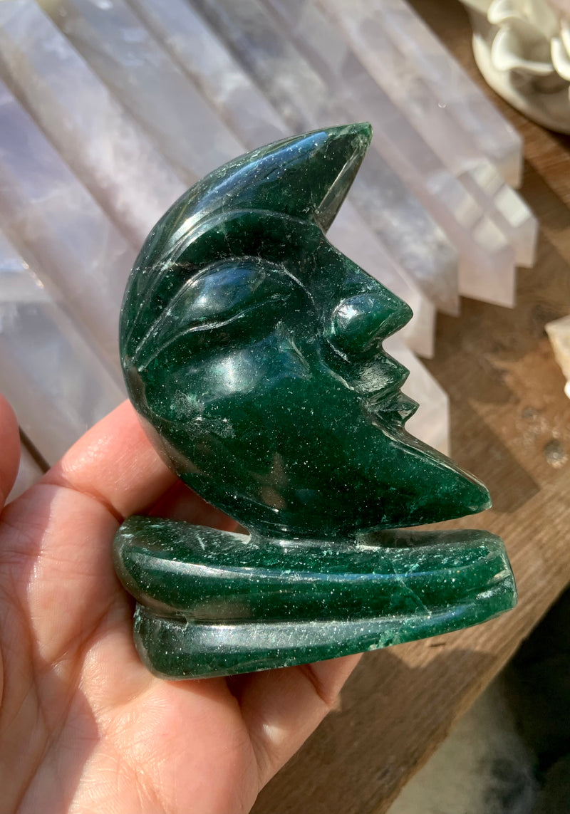 Rare Nephrite Jade Moon Face