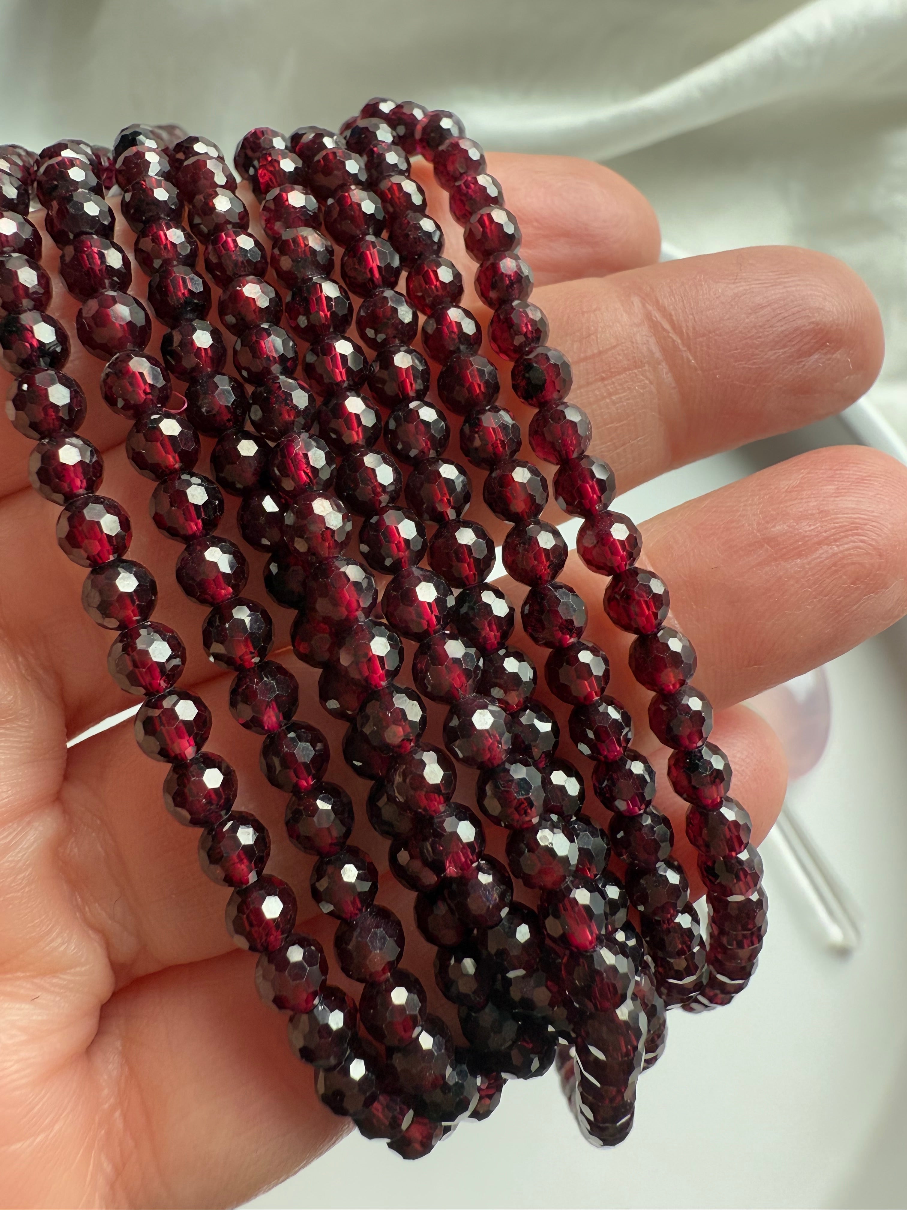 Wear Red Garnet jewelry for a calming energy to help you release stress, worry + anxiety