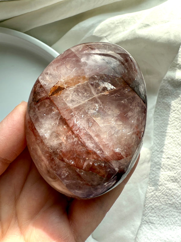 Fire Quartz aka Red Hematoid Quartz sparks your creativity + resonates with the lower 3 chakras 