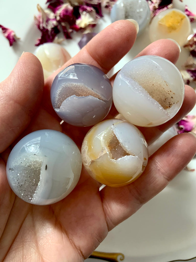 Mini Druzy Agate Geode Spheres