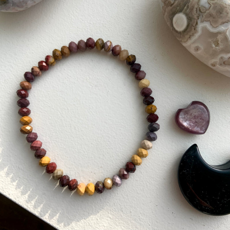 Faceted Mookaite Beaded Bracelet