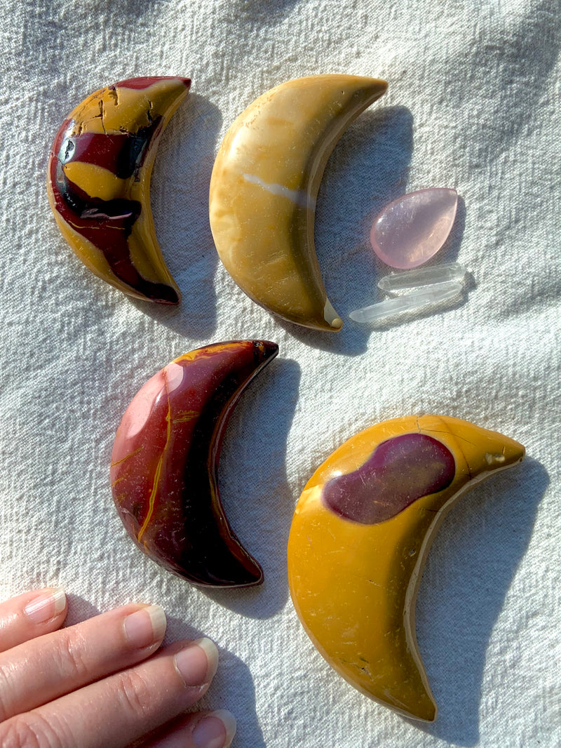 Mookaite Jasper Crescent Moons