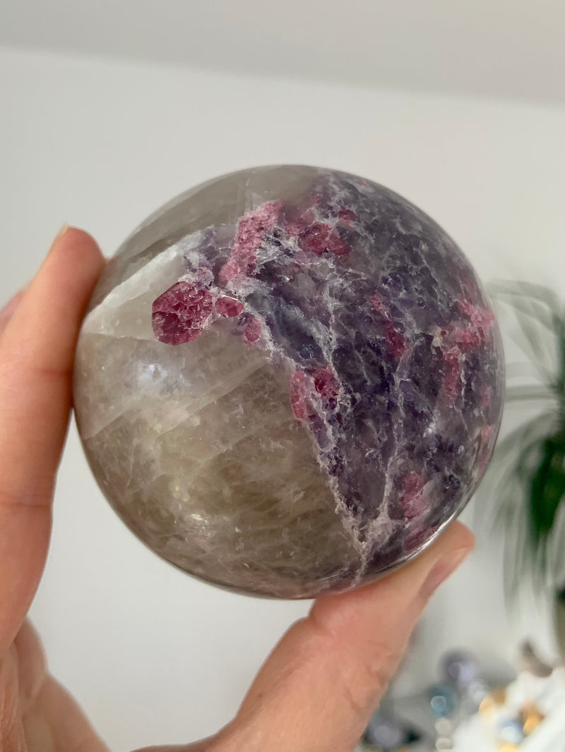 Unicorn Stone Pegmatite Sphere + Holder