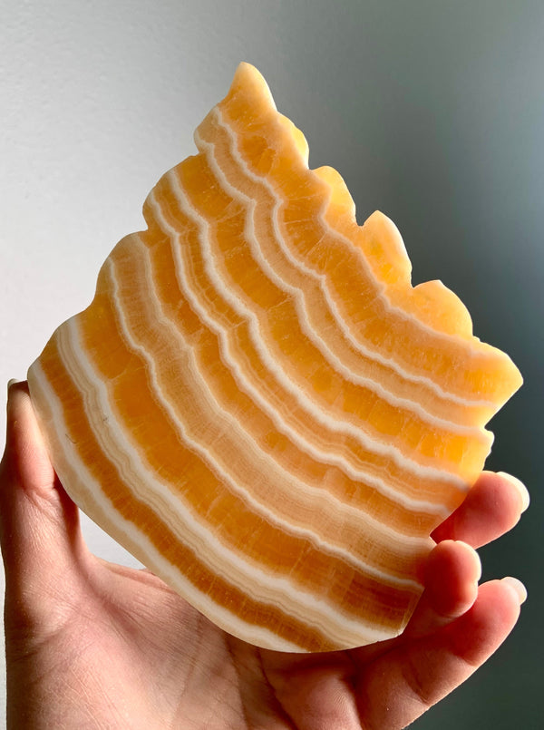 Banded Orange Calcite Slab