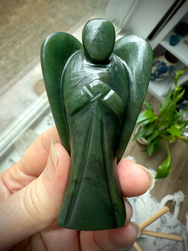 Nephrite Jade Angel Carving