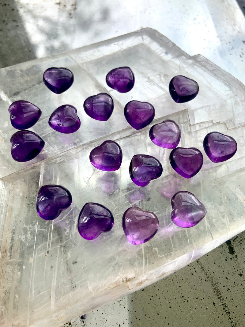 Mini Amethyst Hearts