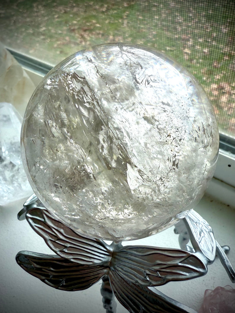 Champagne Smokey Quartz Sphere with Rainbows