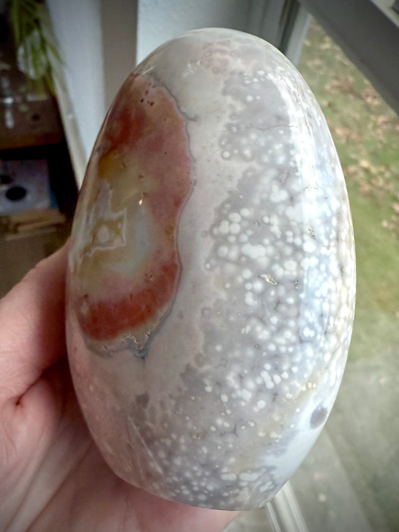 Orbicular Ocean Jasper Freeform with Druzy