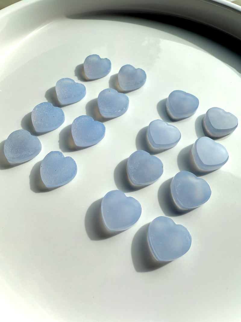 luminous Blue Chalcedony Hearts