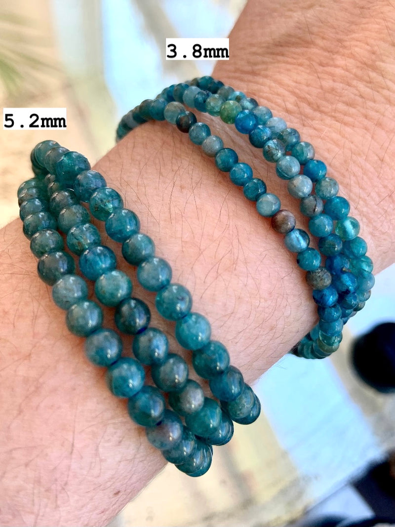 2 in 1 Blue Apatite Wrap Bracelet or Beaded Necklace