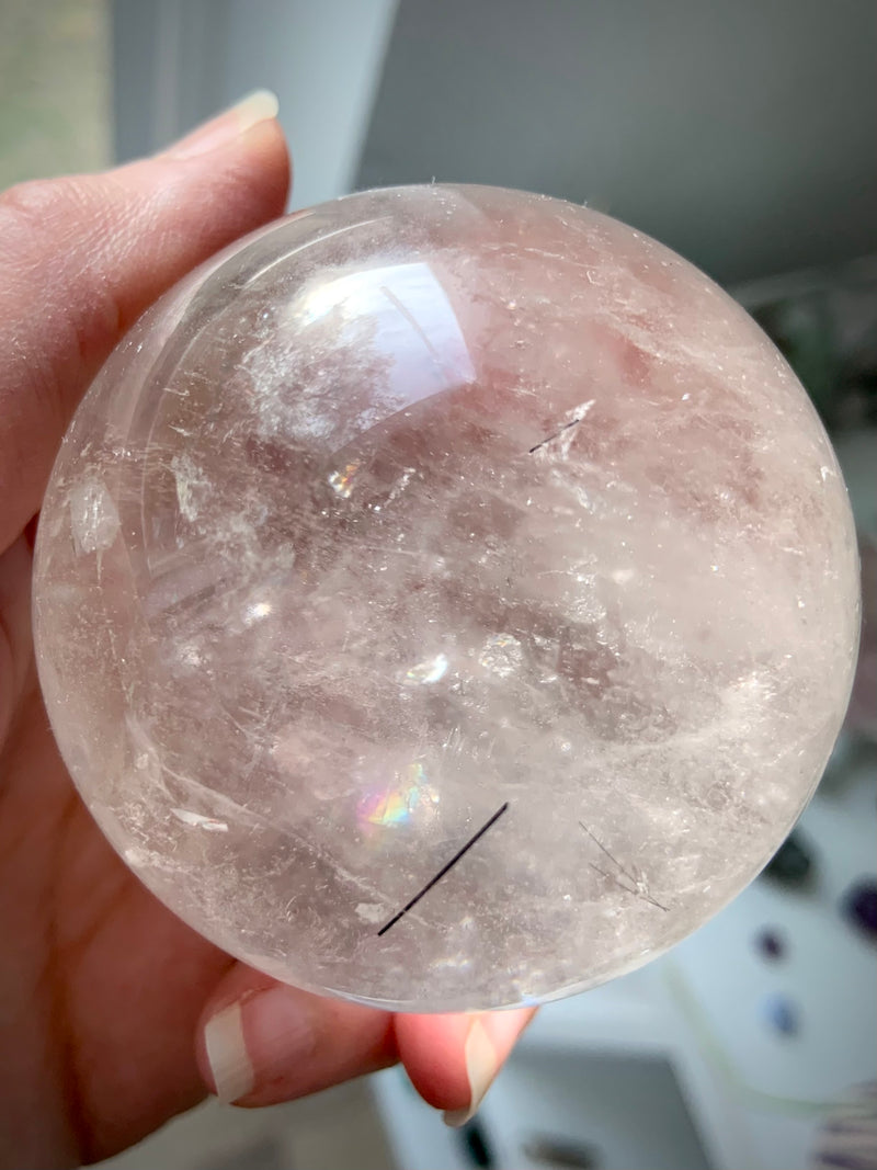 Black Tourmaline in Quartz Sphere