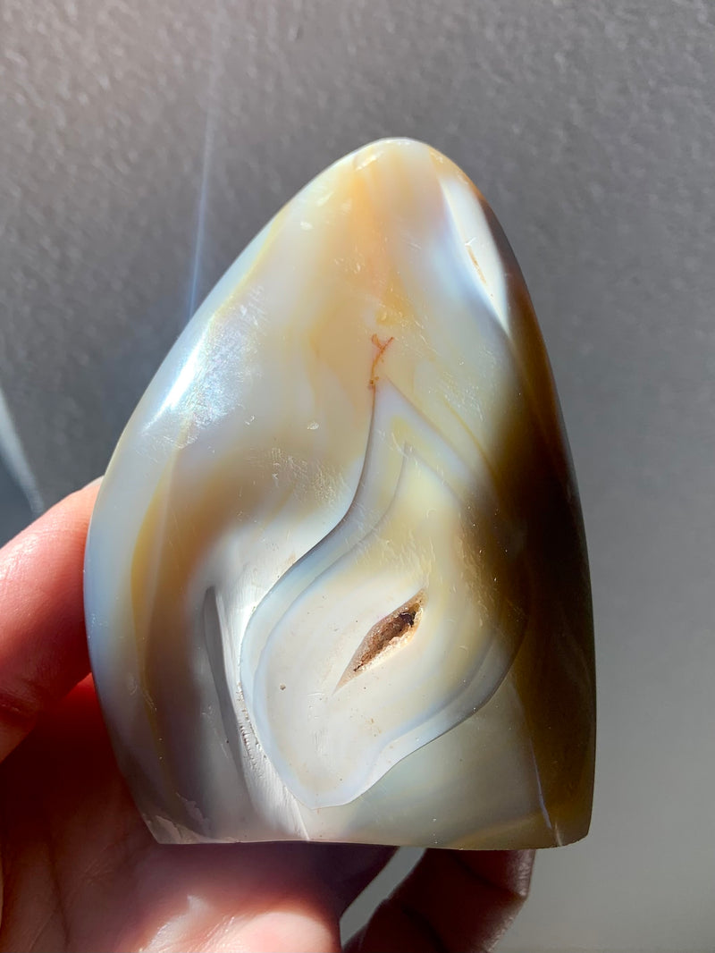 Orca Agate Carnelian Freeform with Tree Ring