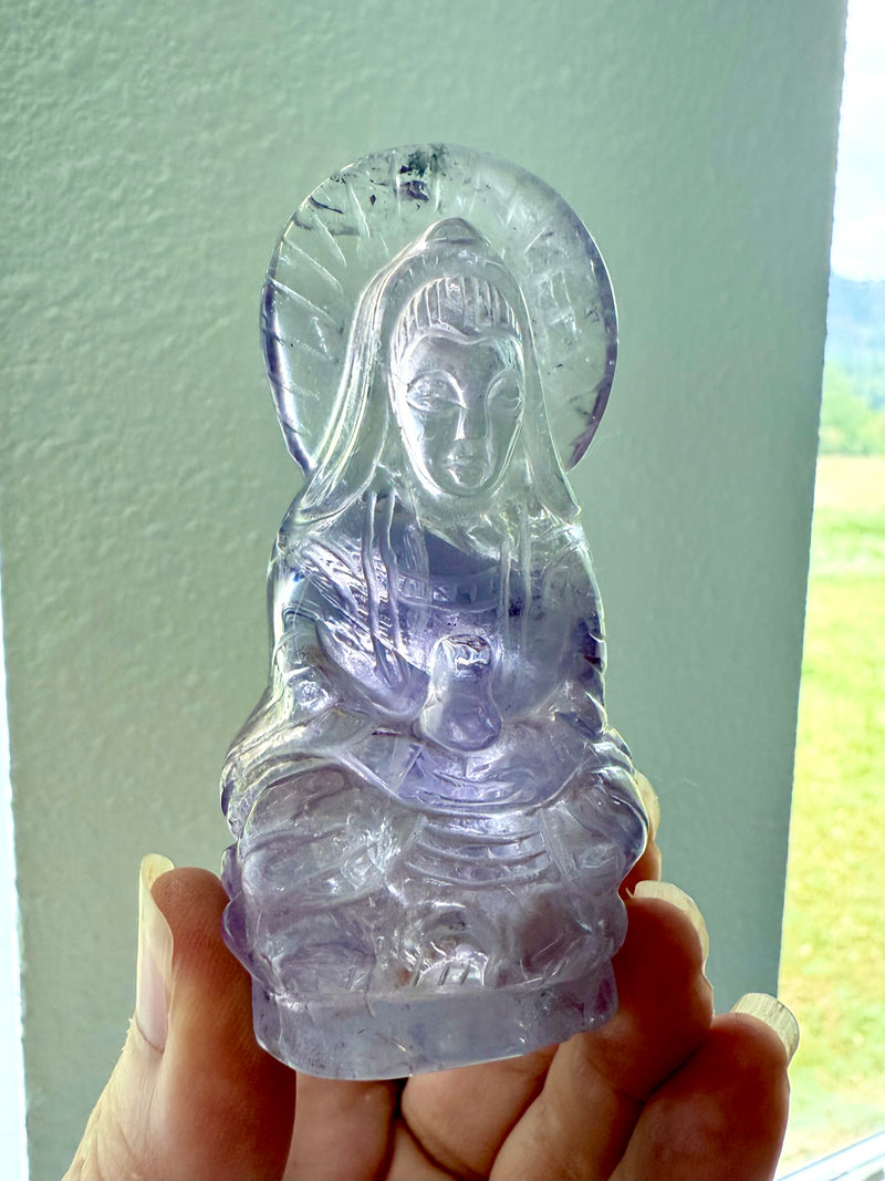 Amethyst Crystal Quan Yin Statue