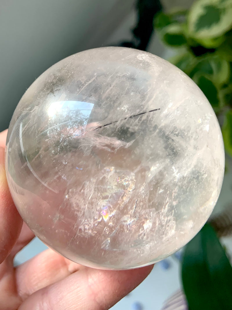 Black Tourmaline in Quartz Sphere