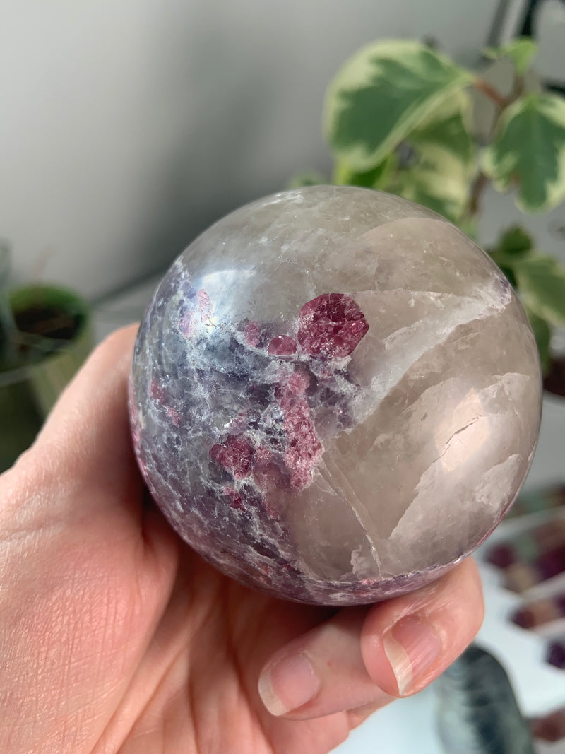 Unicorn Stone Pegmatite Sphere + Holder