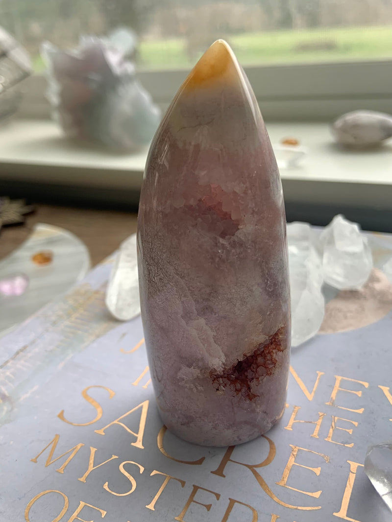 Pink Amethyst Flower Agate Freeform Tower