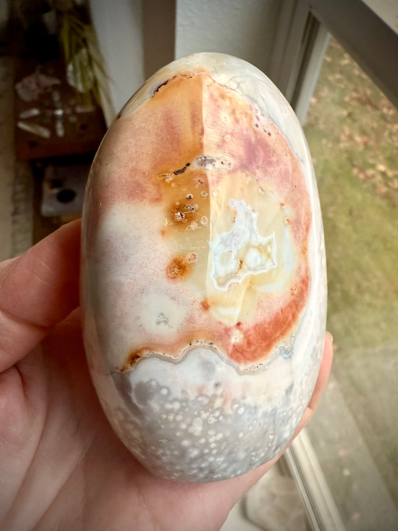 Orbicular Ocean Jasper Freeform with Druzy