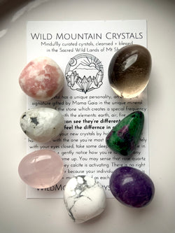 Crystals for Grief Set of 7 crystals with info to help you ID + work with crystal healing properties