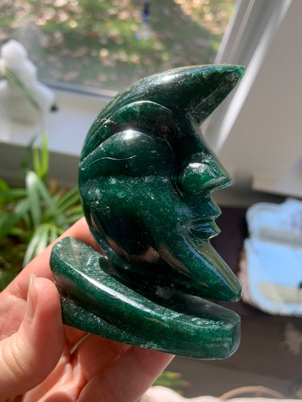 Rare Nephrite Jade Moon Face