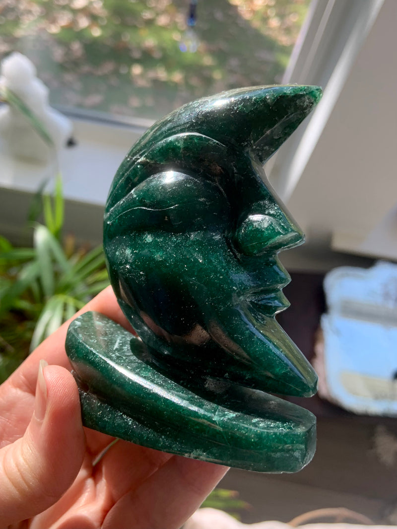 Rare Nephrite Jade Moon Face