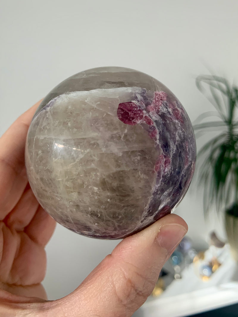 Unicorn Stone Pegmatite Sphere + Holder