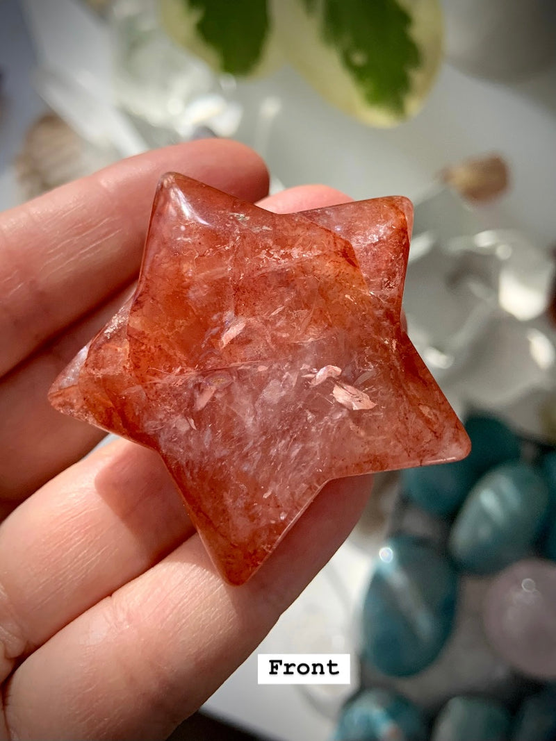 Fire Quartz Moon and Star Set