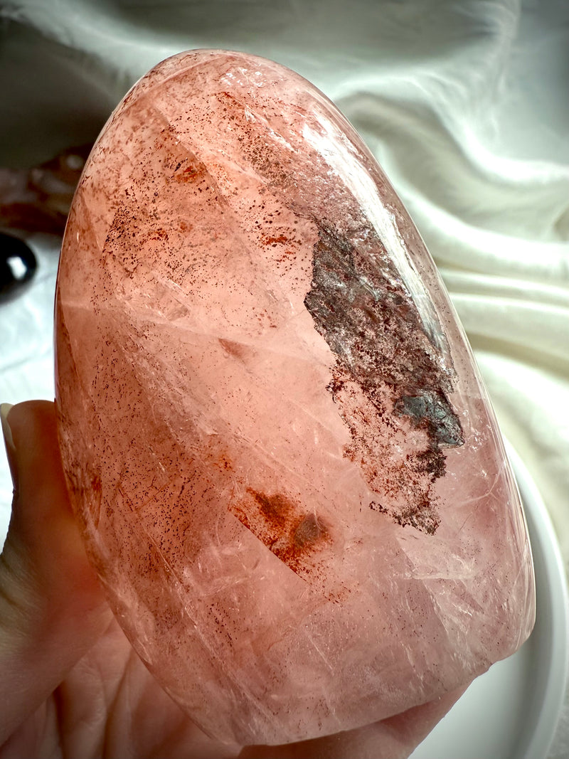 Pink Girasol Fire Quartz Freeform