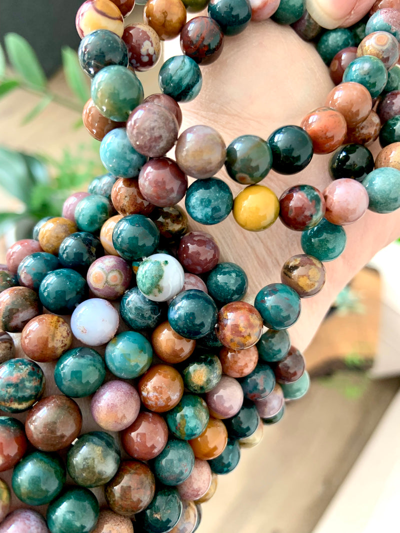 Colorful Ocean Jasper Beaded Bracelets