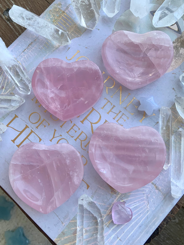 Mini Rose Quartz Heart-Shaped Dish