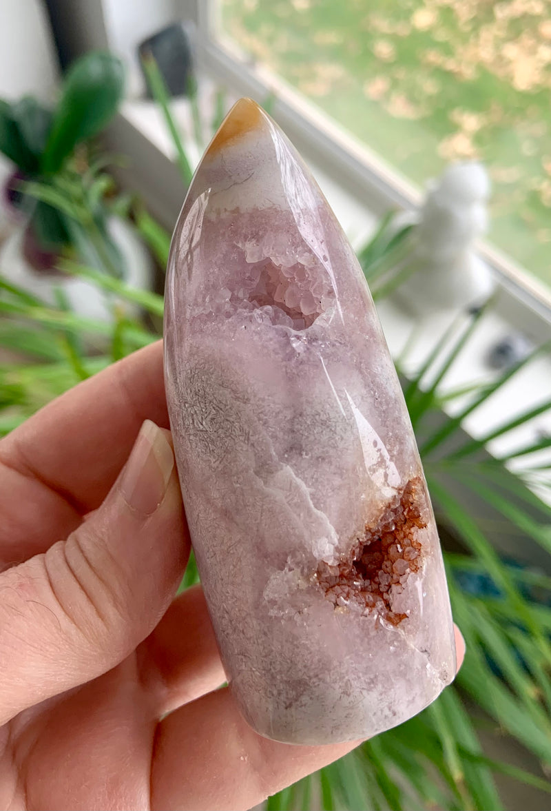 Pink Amethyst Flower Agate Freeform Tower