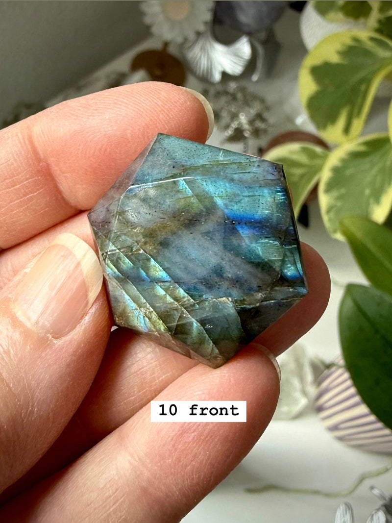 Flashy Labradorite Hexagon, Labradorite Star of David