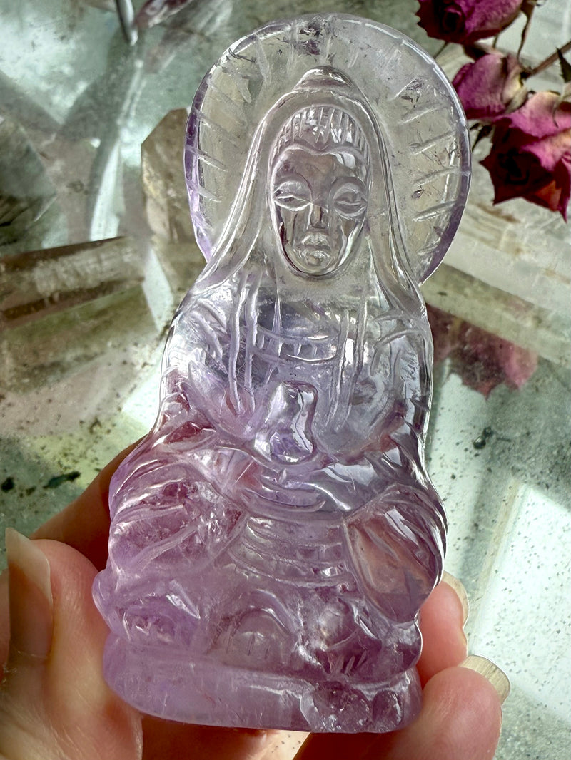 Amethyst Crystal Quan Yin Statue