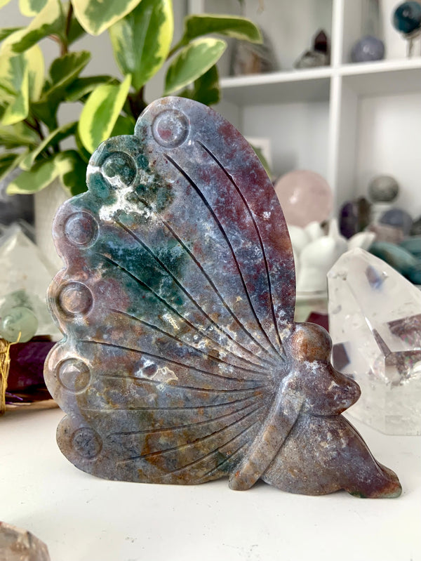 Large Ocean Jasper Fairy Carving