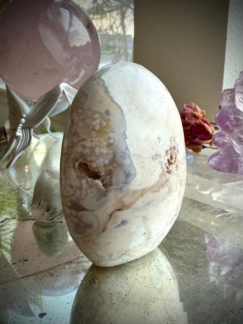 Orbicular Ocean Jasper Freeform with Druzy