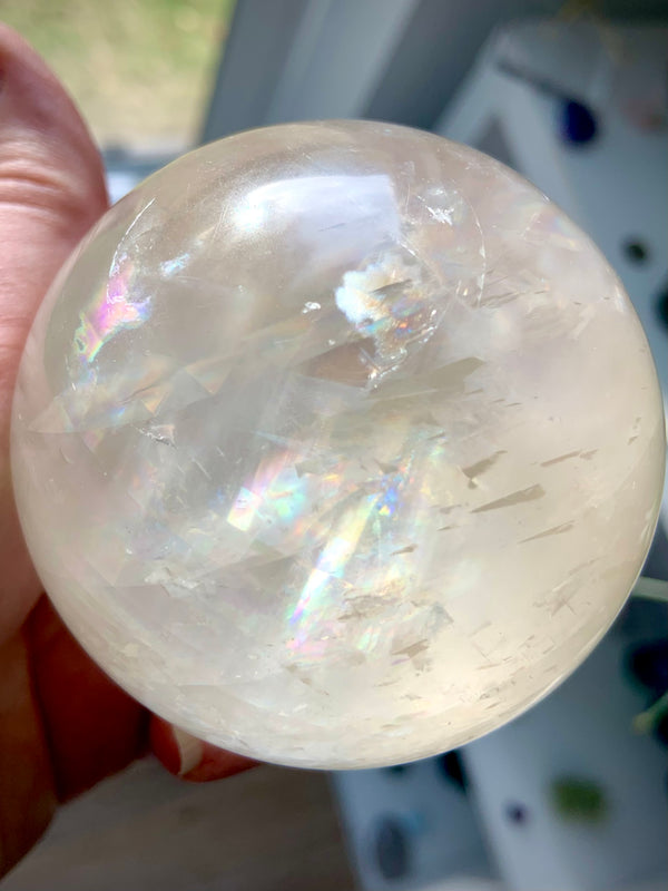 Rainbow Honey Calcite Sphere