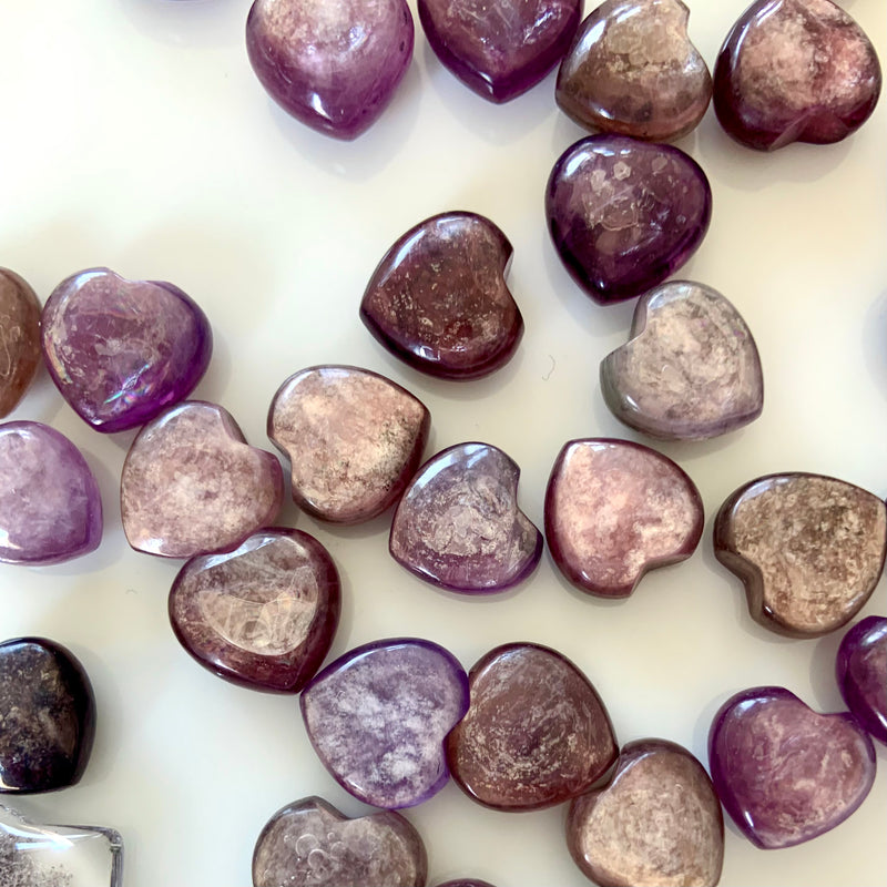 Gem Lepidolite Mini Hearts