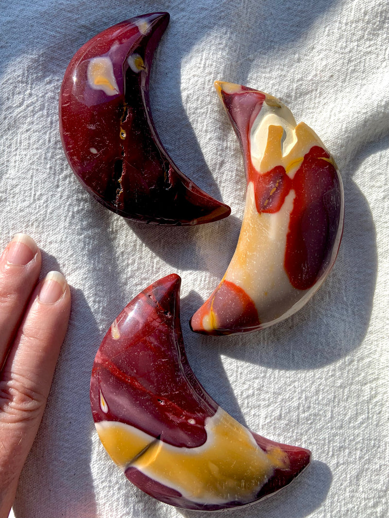 Big Mookaite Jasper Crescent Moons ~ Powerful Earth Medicine