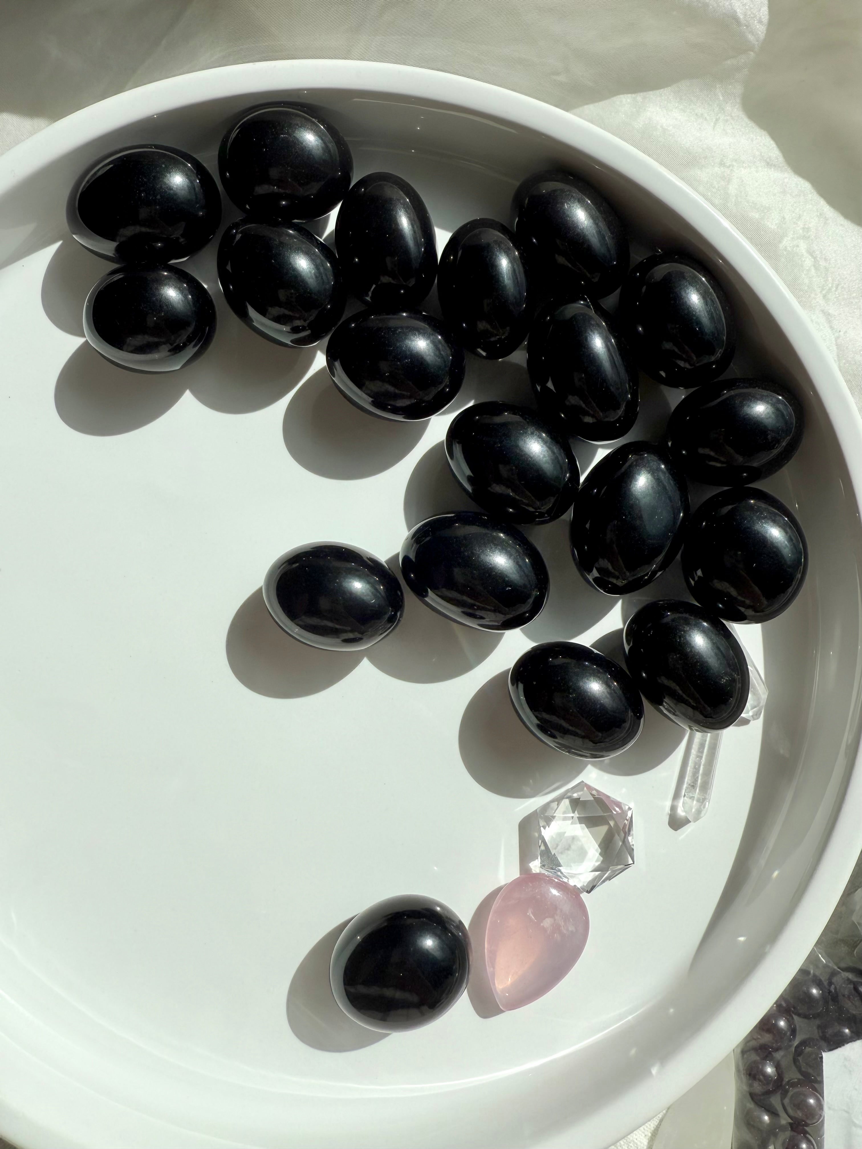 Black Obsidian is a powerful Root Chakra stone that clears negative energy + halts psychic attack 