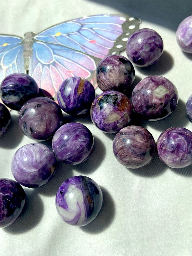 Charoite is a calming Third Eye Chakra crystal with a transformational energy.