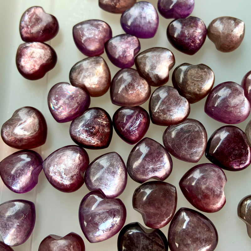 Gem Lepidolite Mini Hearts