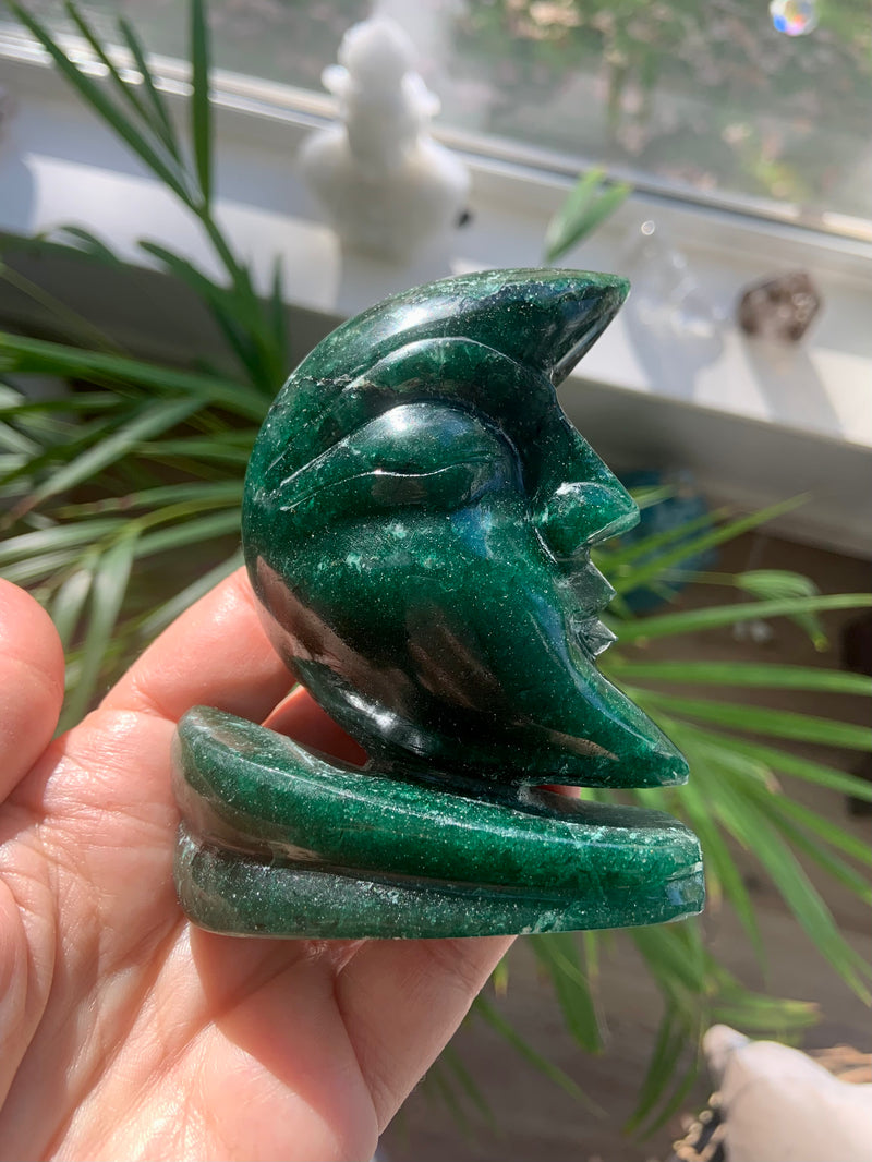 Rare Nephrite Jade Moon Face