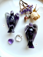 Dream Amethyst angel carvings for Third Eye and Crown Chakra healing