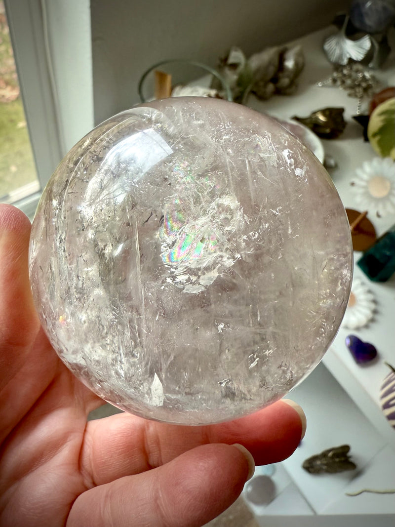 Champagne Smokey Quartz Sphere with Rainbows