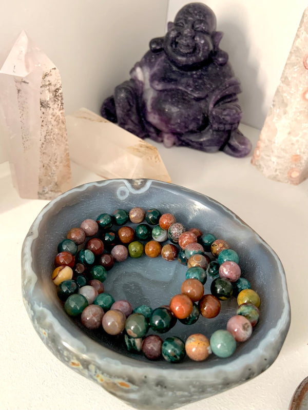 Colorful Ocean Jasper Beaded Bracelets