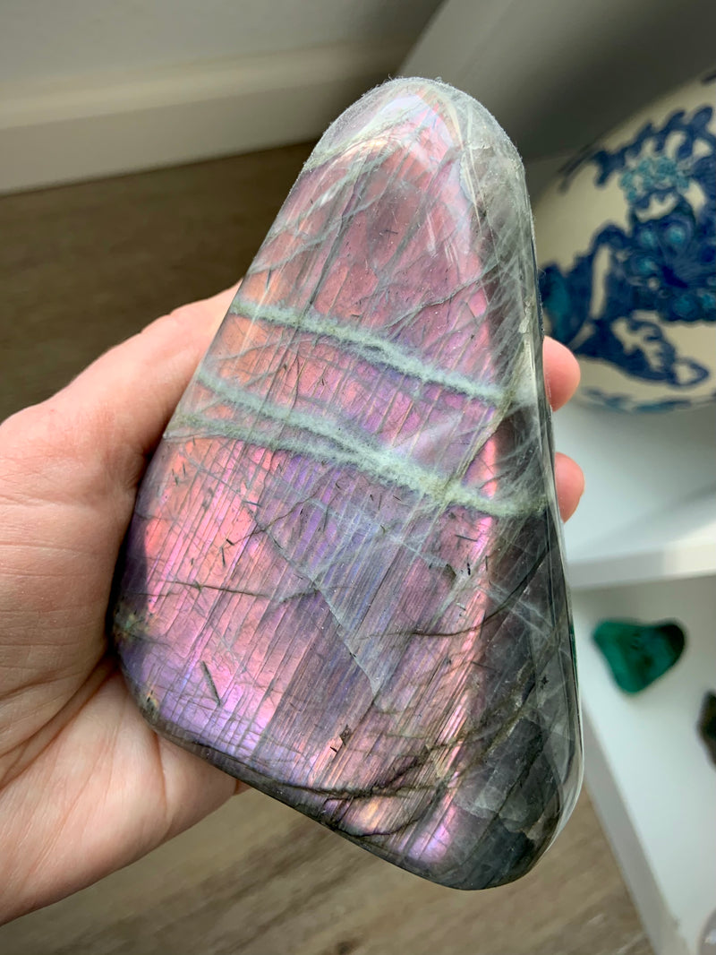 Pink and Purple Labradorite Freeform Tower