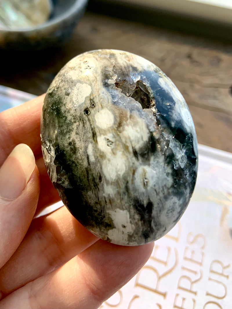 8th Vein Orbicular Ocean Jasper Palm Stones