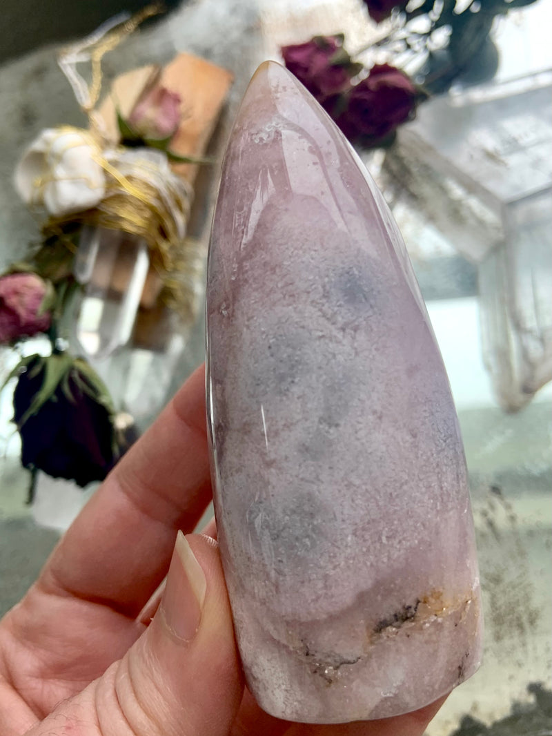 Pink Amethyst Flower Agate Freeform Tower